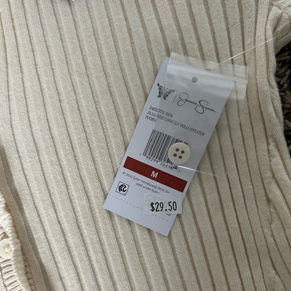NWT Jessica Simpson Rib-Knit Button Down Sweater - Picture 7 of 11